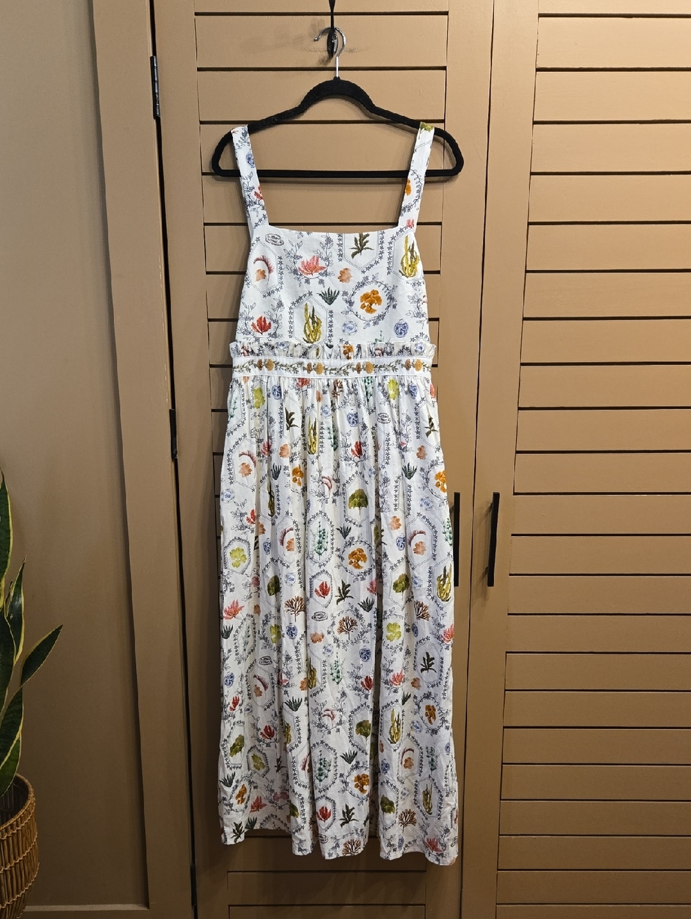 Christain Lacroix Linen Blend Floral Beaded Dress Size Medium - Picture 2 of 11